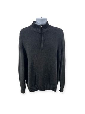 Calvin Klein Men’s Ribbed Quarter Zip Sweater XXL Gray Grandpa Dad Business